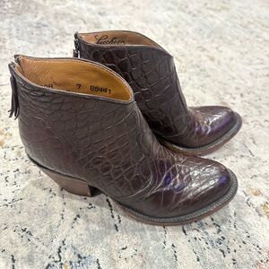 Lucchese Women's Brown Exotic Leather Ankle Boots